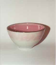 Large bowl with pink slip and black oxide trim