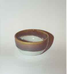 Flower pot with clear glaze and Woo Woo glaze trim